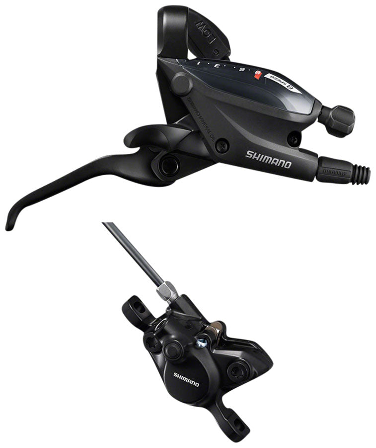 Shimano ST-EF505 EZ Fire Plus Shift/Brake Lever with BR-MT200 Disc Brake Caliper - Right/Rear, 8-Speed, 2-Piston, Black