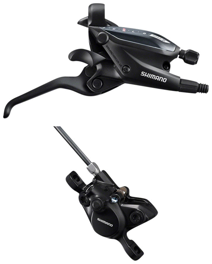 Shimano ST-EF505 EZ Fire Plus Shift/Brake Lever with BR-MT200 Disc Brake Caliper - Right/Rear, 9-Speed, Black