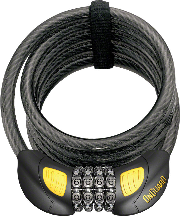OnGuard Doberman Lighted Combo Cable Lock: 6 x 12 mm Gray/Black/Yellow