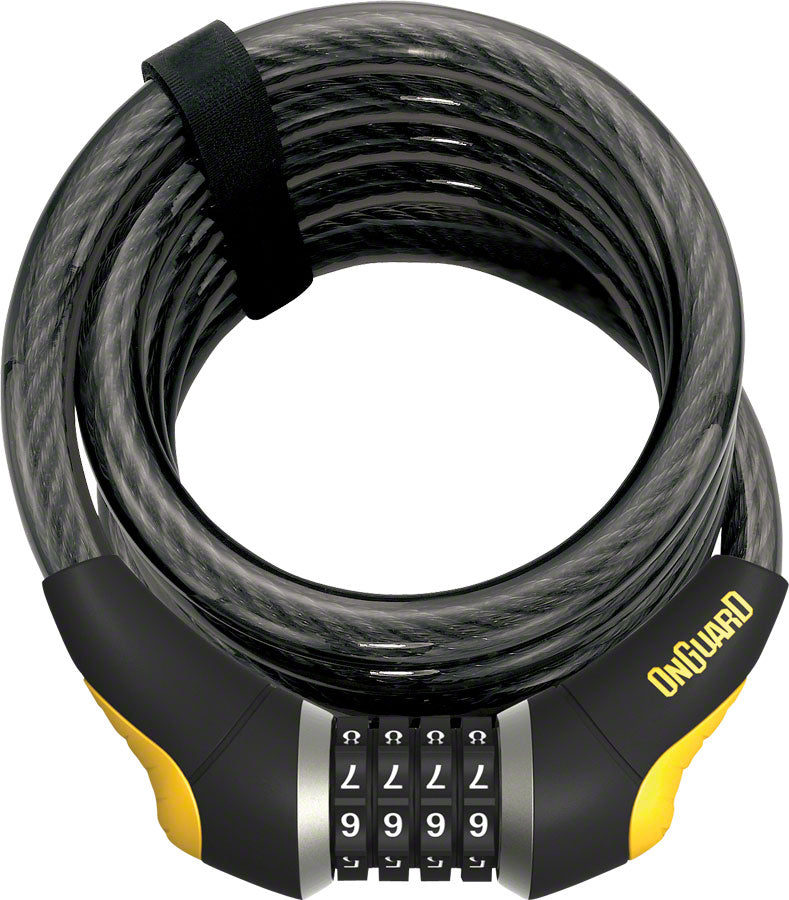 OnGuard Doberman Combo Cable Lock: 6 x 15mm Gray/Black/Yellow