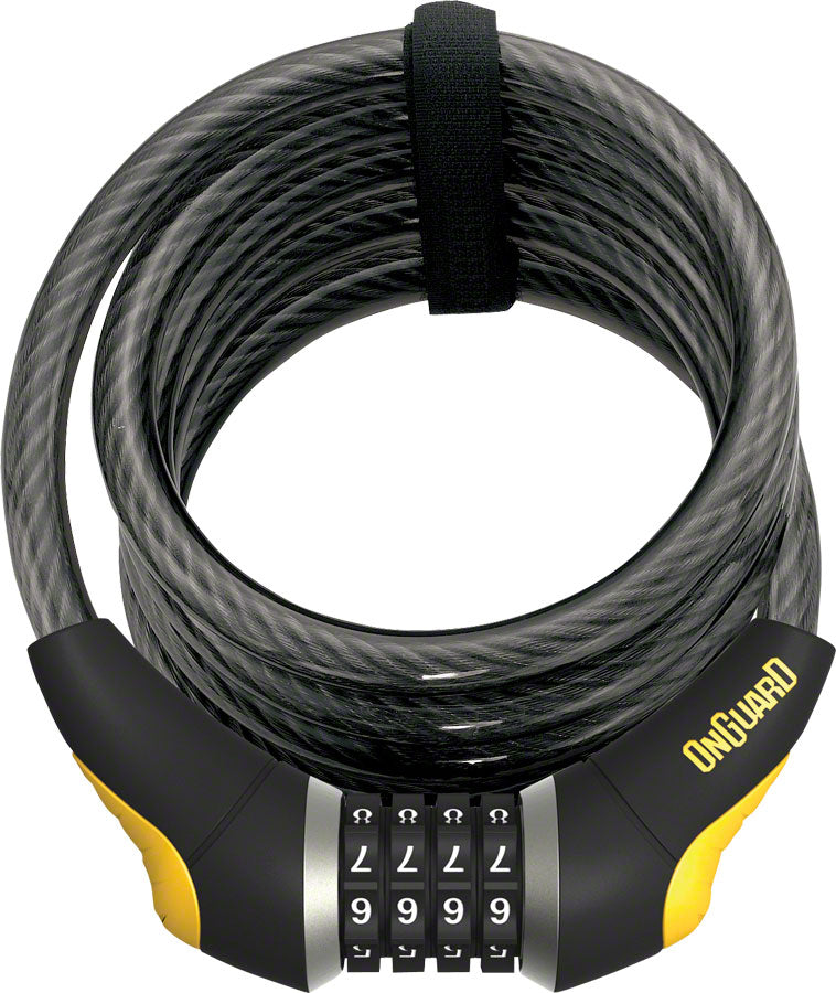 OnGuard Doberman Combo Cable Lock: 6 x 12mm Gray/Black/Yellow